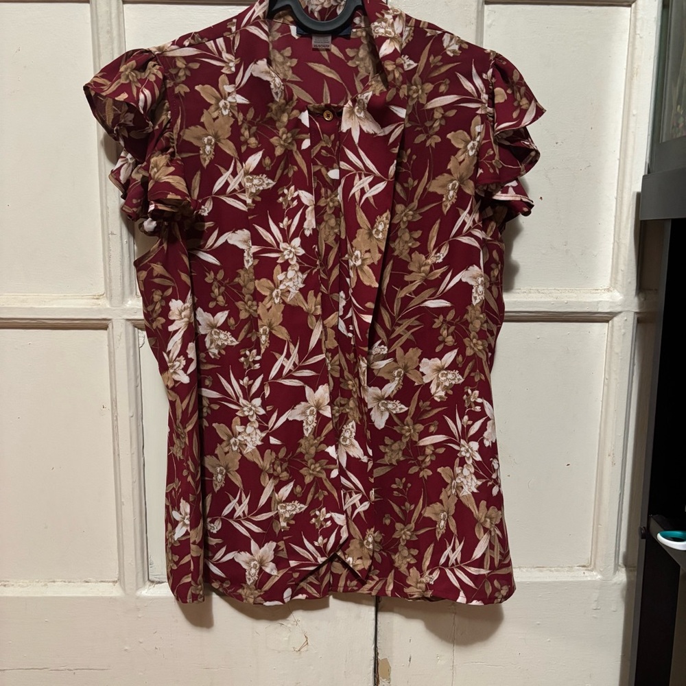 Tommy Hilfiger Ruffle-Sleeve Bow Blouse Perfect for Spring - Picture 3 of 5